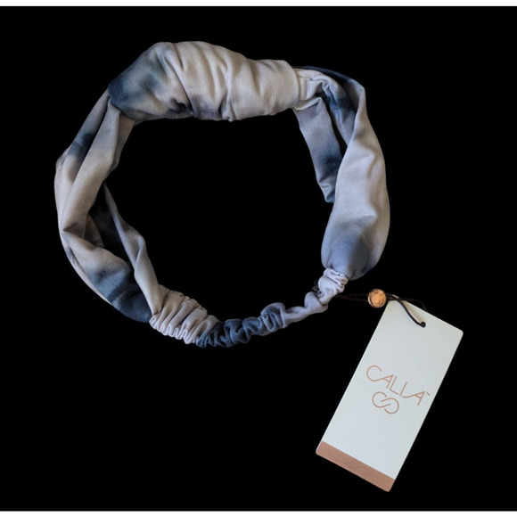 Calia Navy Gray Daybreak Ardosia Slate Printed Knotted Headband NEW Stretch - Picture 1 of 4